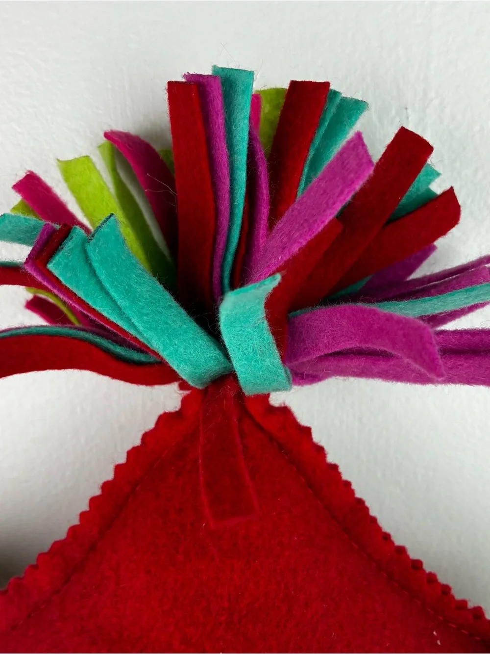 Plush Red Felt Stuffed Christmas Tree Pillow
